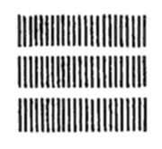 Three rows of evenly spaced vertical black bars, resembling a diffraction grating lines.