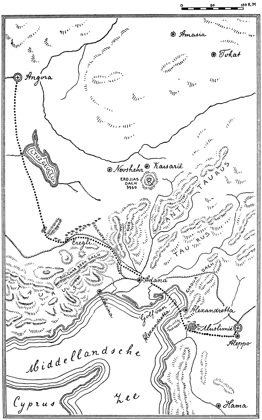 Fig. XIV. Angora–Aleppo.