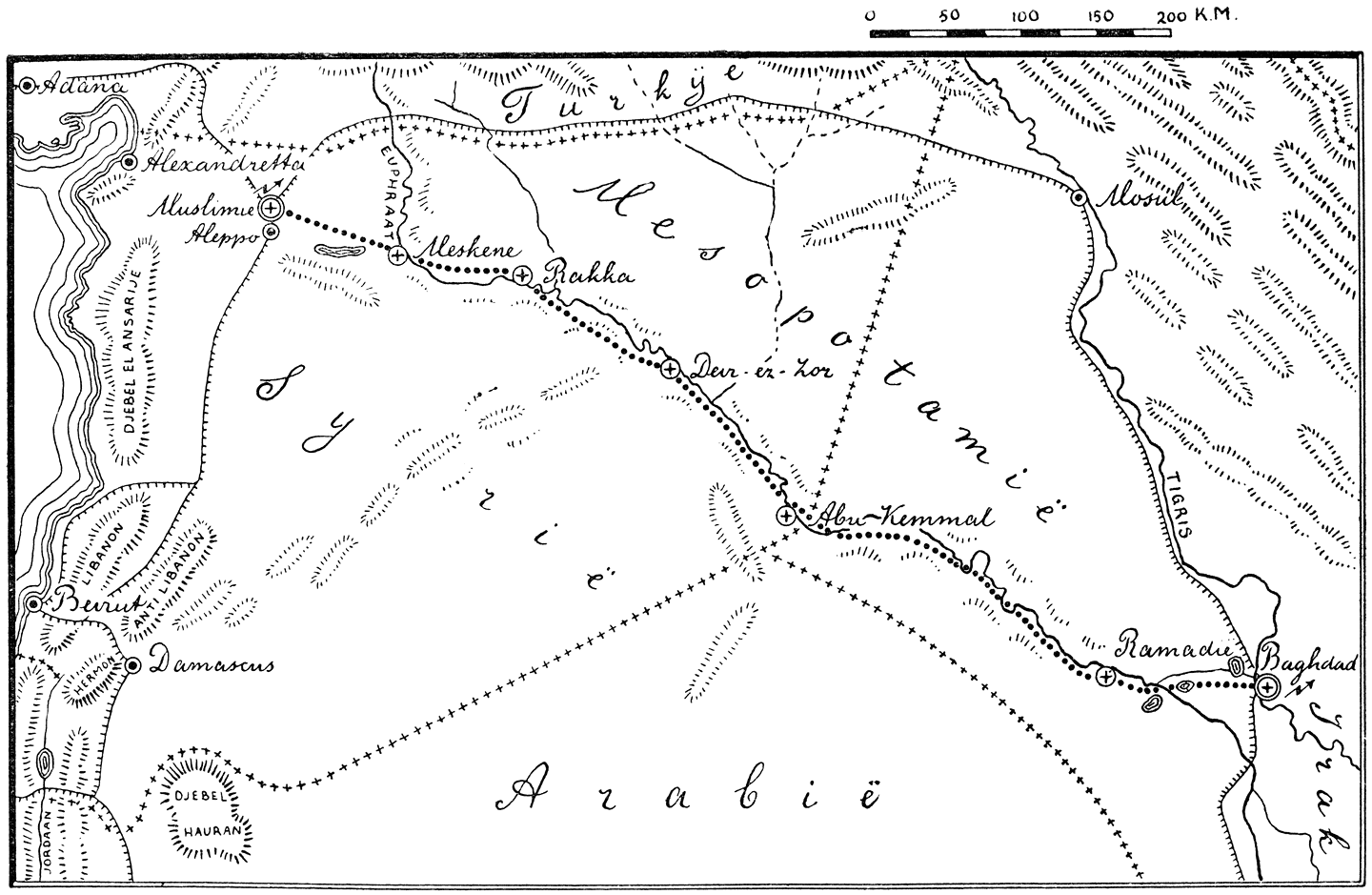 Fig. XVI. Aleppo–Baghdad.