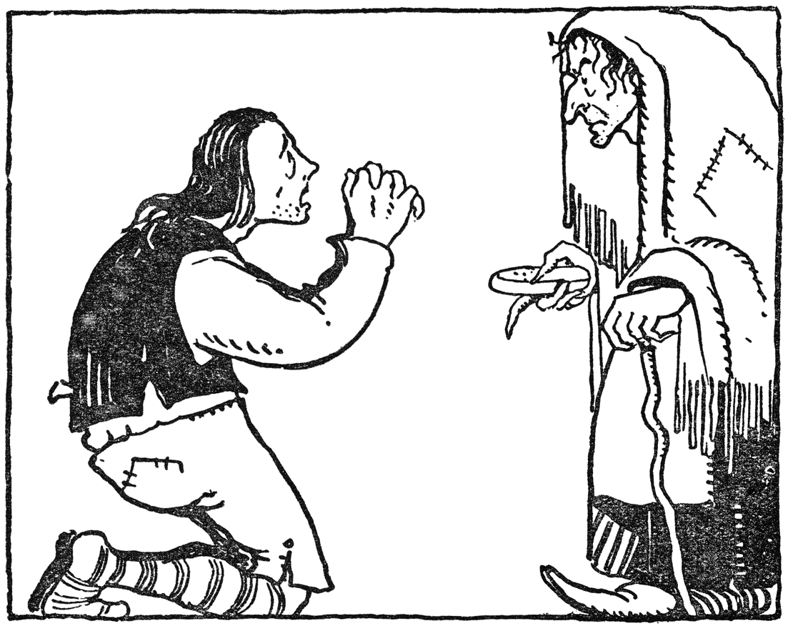 Hij viel voor de heks op de knieën (blz. 23)