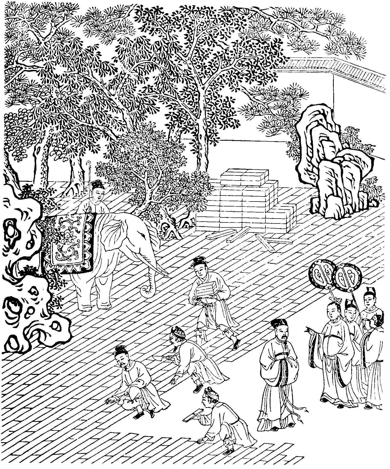 several men laying bricks