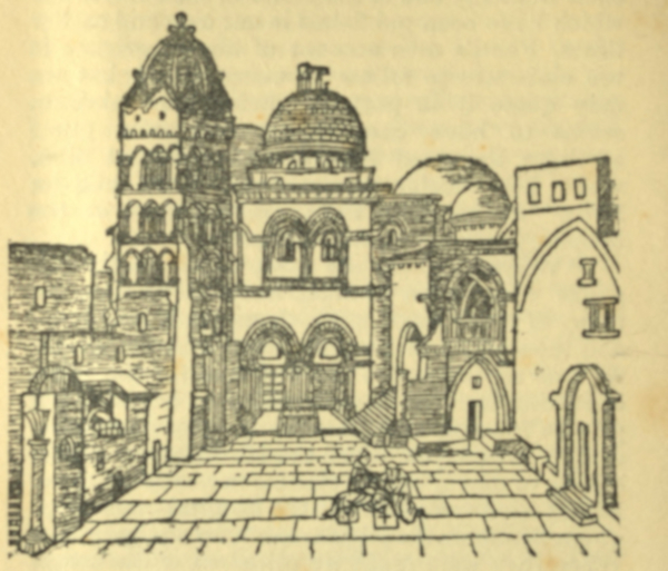 An early rendition of the Church of the Holy Sepulchre.