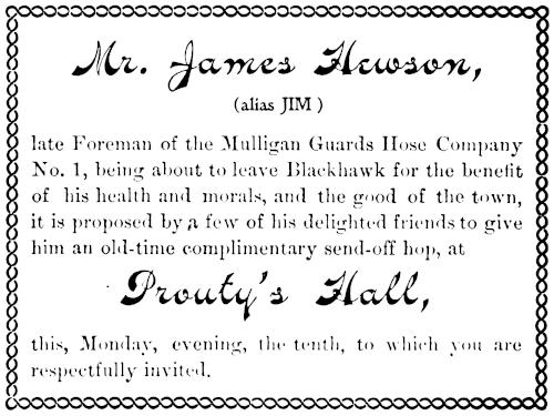 The invitation that Jim Hewson received (text transcribed below)