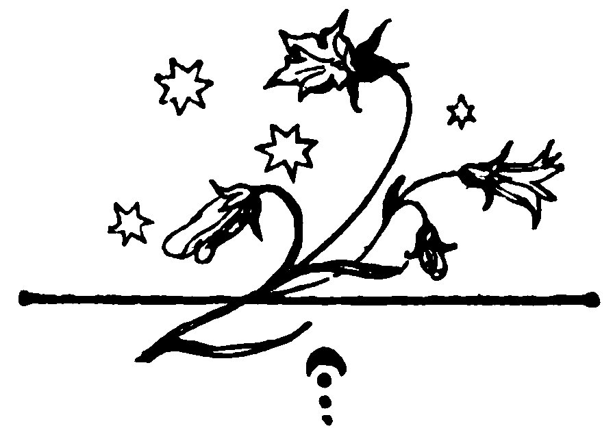Flowers with star symbols above a line.