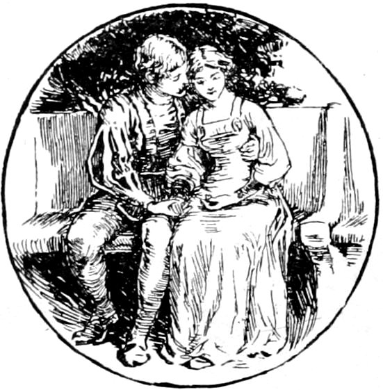 A young man and woman sitting together on a bench, holding hands.