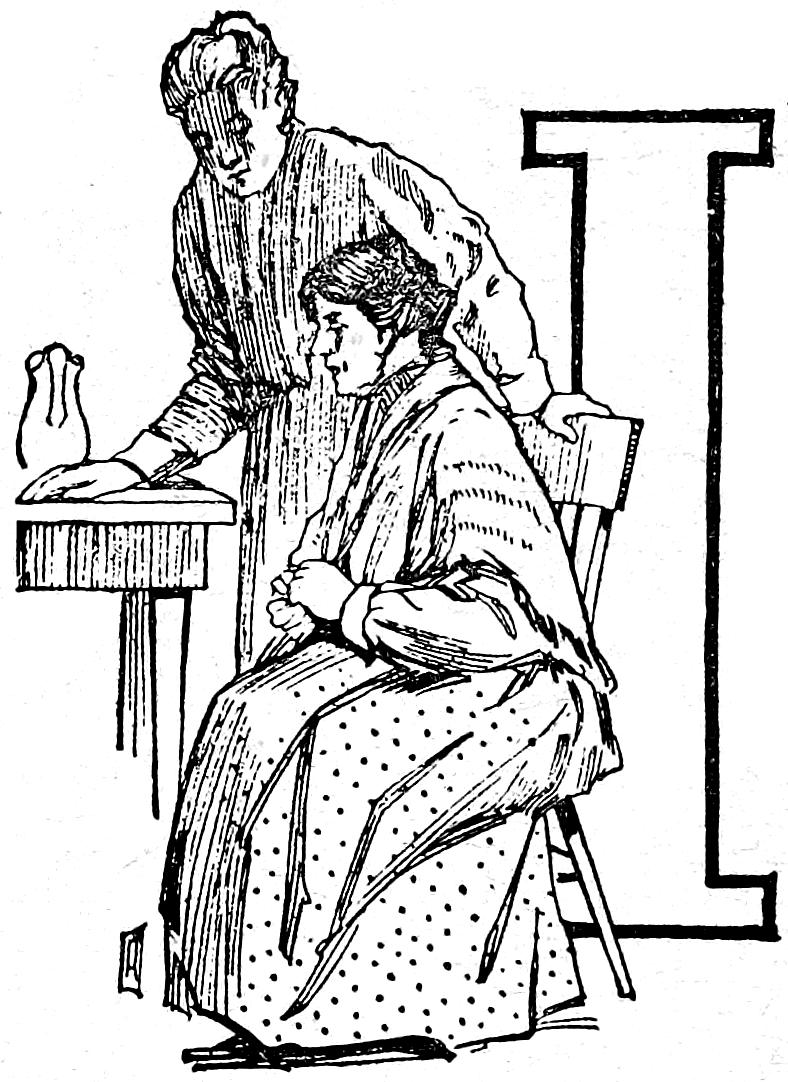 Capital I; two ladies talking at the table
