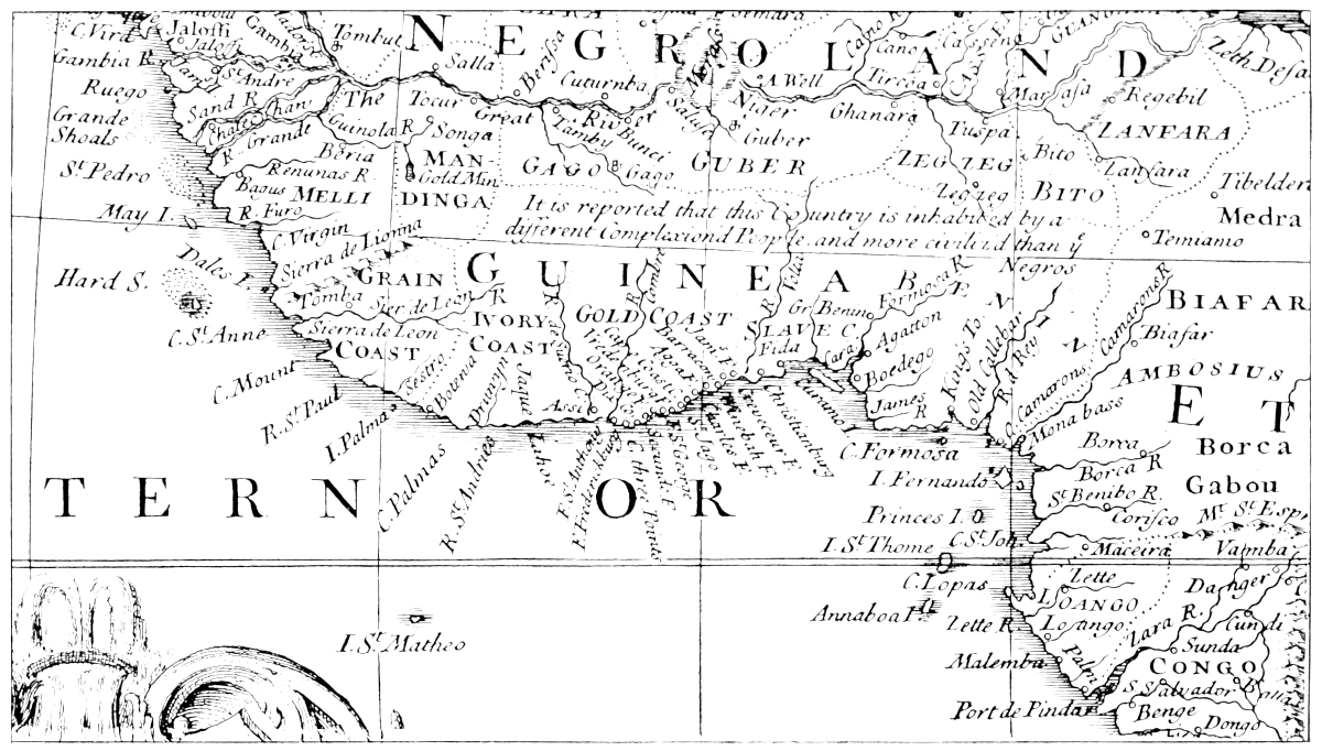 map of the Guinea Cost