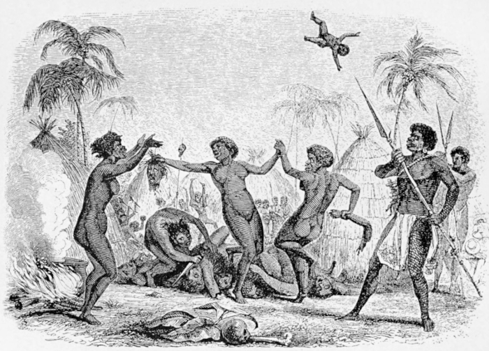 Slave hunters attacking a Negro Town