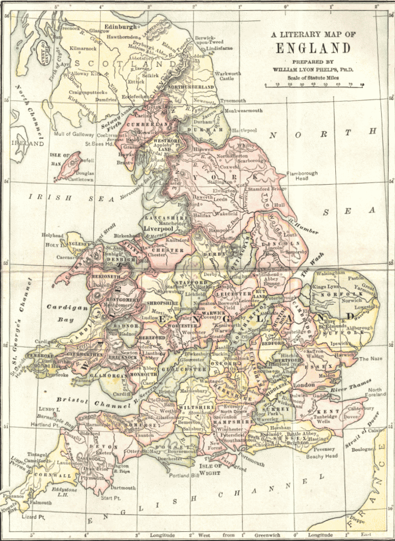 Illustration: A LITERARY MAP OF ENGLAND