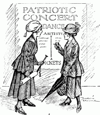 "No, dear, I'm afraid we shan't be at the dance to-night. Poor Herbert has got a touch of allotment feet."