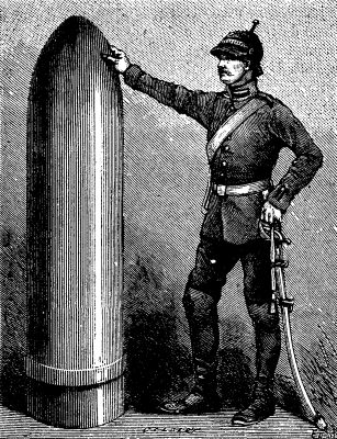  FIG. 2.&mdash;3,300 POUND PROJECTILE OF A KRUPP GUN IN COURSE OF MANUFACTURE.