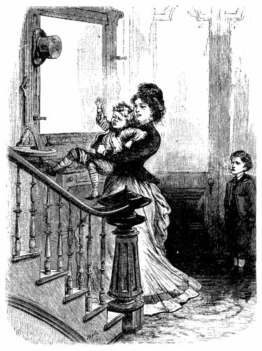 Toddie carried
                upstairs in his aunt's arms.