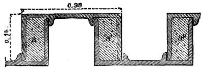  FIG. 2.&mdash;TRAVERSE SECTION OF TWO PILES CONNECTED BY MORTAR JOINTS.
