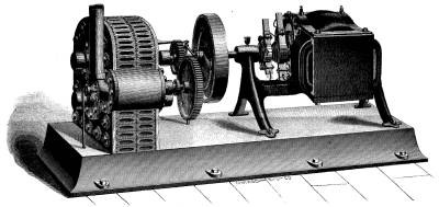  Fig. 1.&mdash;THE HARRINGTON ROTARY ENGINE COUPLED TO A DYNAMO.