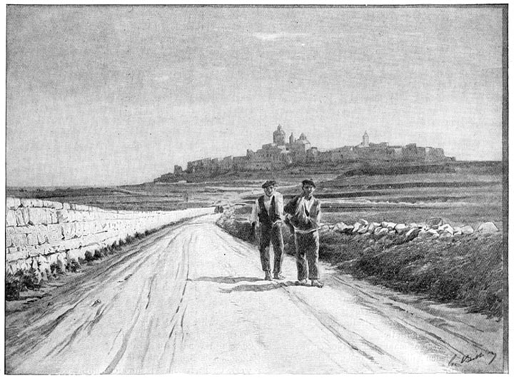 Citt&agrave; Vecchia, de oude hoofdstad van het eiland.