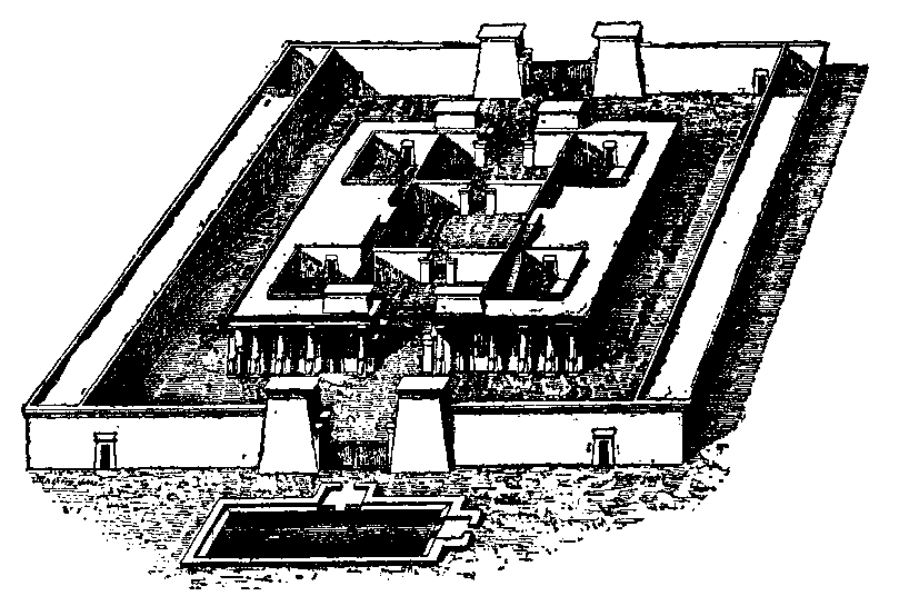 Fig 17.--Perspective view of the Palace of AT,
Eighteenth Dynasty, El Amarna. 
