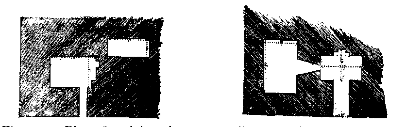 Fig 131.--Plan of serdab and chapel in mastaba of
Rahotep at Sakkarah, Fourth Dynasty.
Fig. 132.--Plan of serdab and chapel in mastaba of Thenti I. at Sakkarah,
Fourth Dynasty.