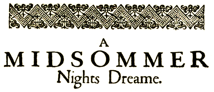 The Project Gutenberg eBook of A Midsummer Night's Dream, by