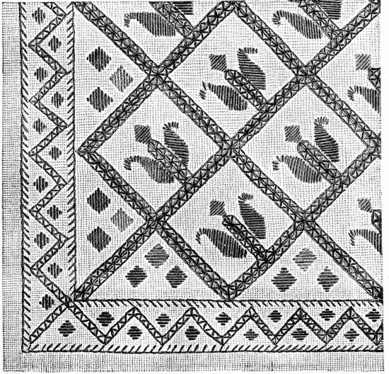 FIG. 860. PATTERN WORKED IN TRIANGULAR TURKISH STITCH.