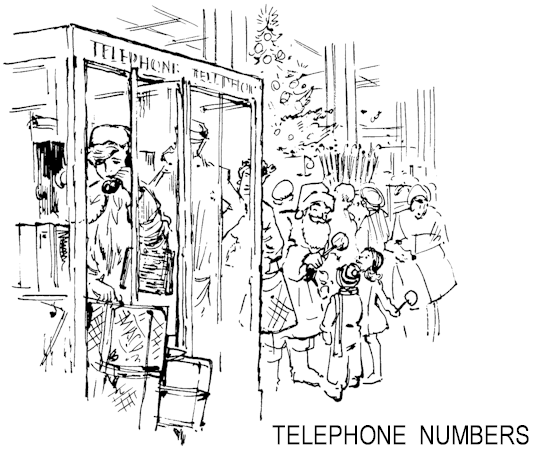 Illustration: Mary calling from phone booth at Macy’s.