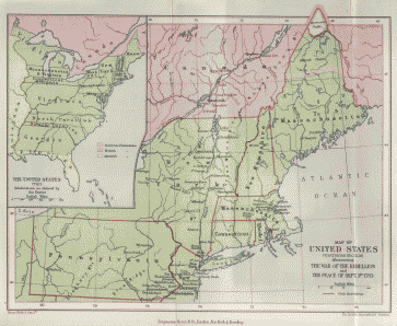 Map of United States of America (northern section)