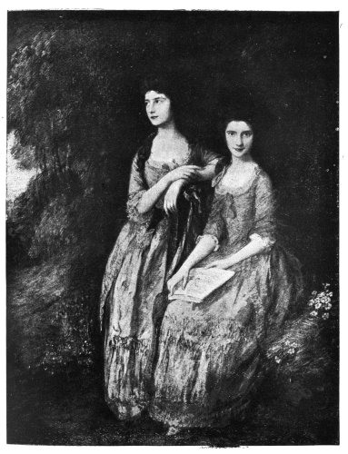 MRS. TICKELL AND HER SISTER, MRS. SHERIDAN, BY GAINSBOROUGH, SHOWING
HOW LACE WAS SUPERSEDED BY FILMY MUSLINS.