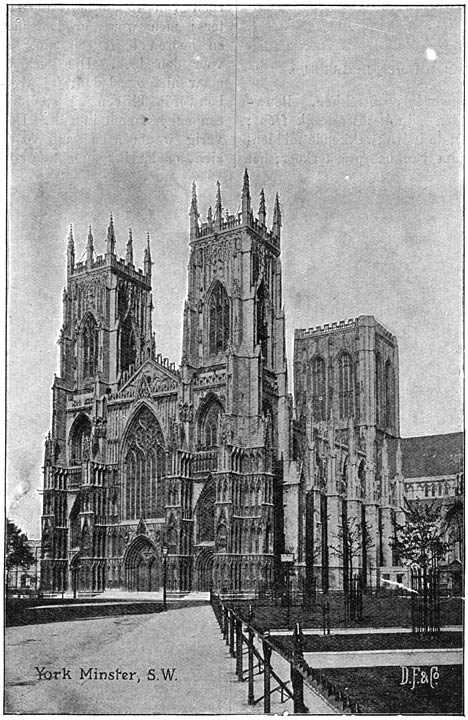 De kathedraal te York. (Westelijk front.)