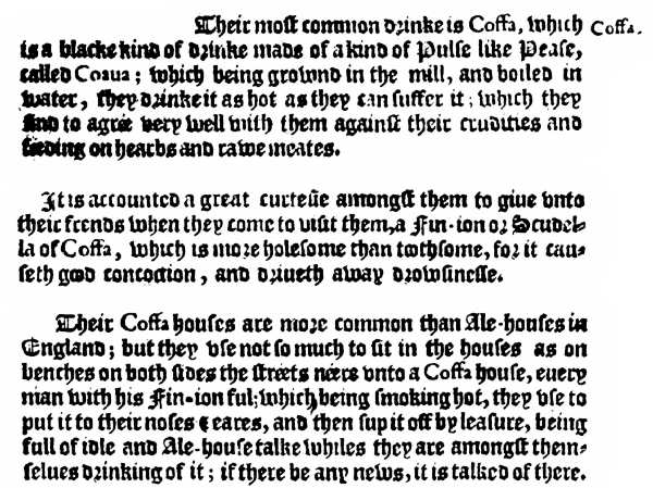 References to Coffee as Found in Biddulph's Travels 1609