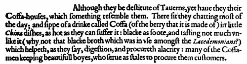 Early English Reference to Coffee by Sir George Sandys