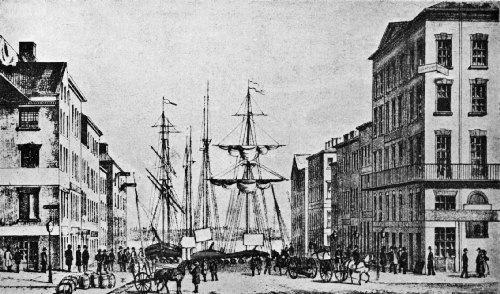 Merchants Coffee House (at the Right) as It Appeared from 1772 to 1804
