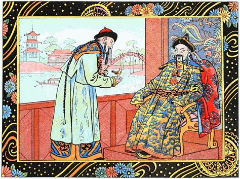 il apporta  l'empereur un oiseau peint