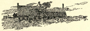Drawing of a long barn