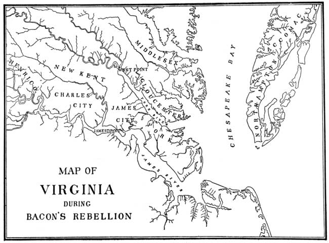 1. Map of Bacon's Rebellion, Colony of Virginia, late 17th …