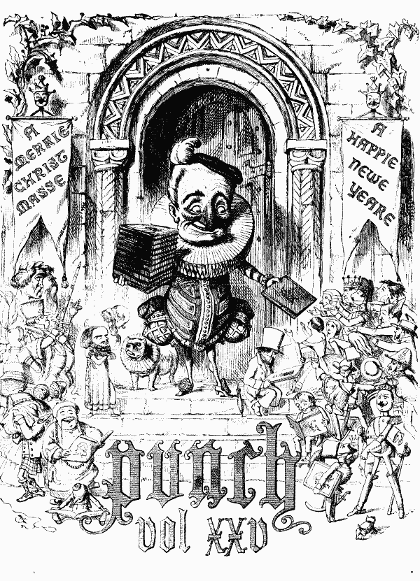 Image of Plundering and Blundering, cartoon of Gladstone as a pilgrim  weighed
