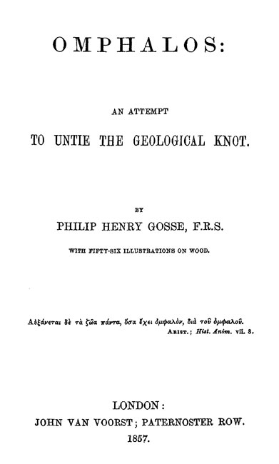 The Project Gutenberg eBook of Omphalos, by Philip Henry Gosse, F.R.S..