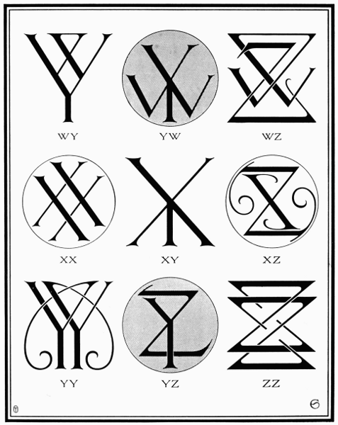 PLATE CXIII—WY, WZ, XX, XY, XZ, YY, YZ, ZZ