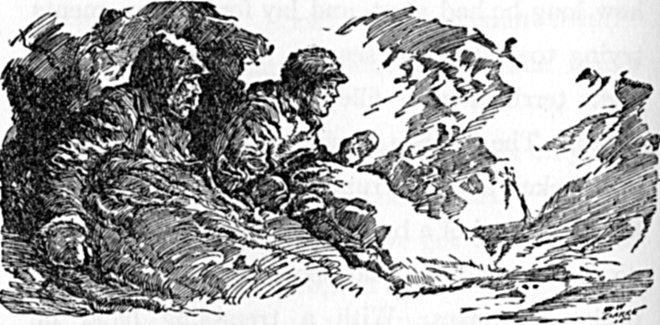 Connie Morgan "stared spellbound at the terrible splendour of the
changing lights."