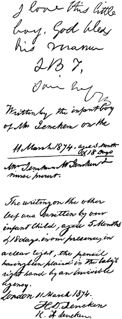 Autograph Illustration of a Baby&rsquo;s Mediumship