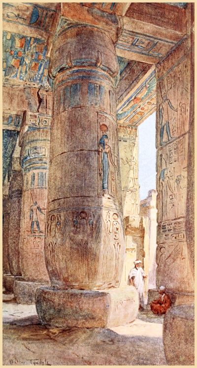 VUE INTRIEURE DU TEMPLE DE RHAMSS III, MEDINET-HABU