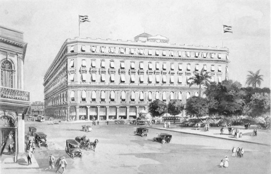 THE GOMEZ BUILDING

One of the finest business buildings in Havana is the great Gomez
Building, which occupies an entire block fronting upon the beautiful
Central Park and reached by way of the Prado. Although only five stories
in height, it vies in appearance and commodiousness with the best
business buildings in any American city. Its site was well chosen for
the display of its handsome architecture and commanding proportions, and
it stands in proximity to the National Theatre and other noteworthy
structures.