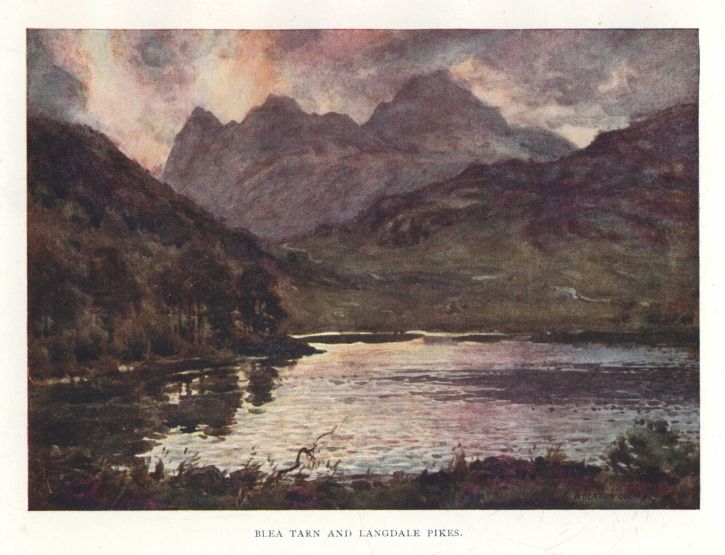 BLEA TARN AND LANGDALE PIKES.