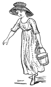 girl carrying bucket