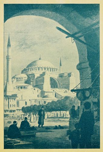 view of mosque through archway