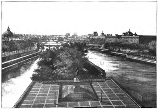 STATUE OF HENRY IV. (PONT-NEUF).&mdash;THE LOUVRE.
VIEW FROM THE WESTERN POINT OF THE ILE DE LA CITÉ.
