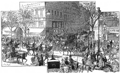 JUNCTION OF GRAND BOULEVARDS AND RUE AND FAUBOURG
MONTMARTRE.