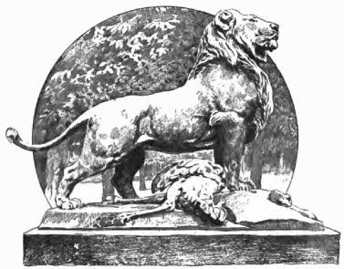 LION IN THE TUILERIES GARDENS.

(By Cain.)