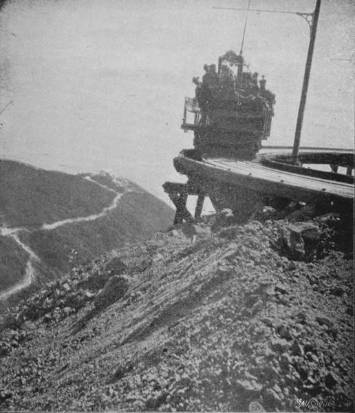 Observation Car, Descending from Grand Circular Bridge,
Mount Lowe.