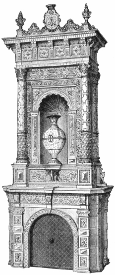 Fig. 301.—Swedish Faience Stove. (Wm. Astor Coll.)