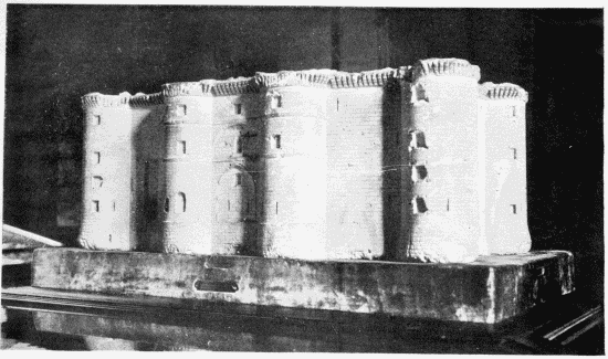 Model of the Bastille, carved in one of the Stones of the
Fortress.

One of these models, made by the instructions of the architect Palloy,
was sent to the chief-town of every department in France.