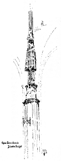 Eglise Sainte-Gudule Pilastre Sculpt&eacute;